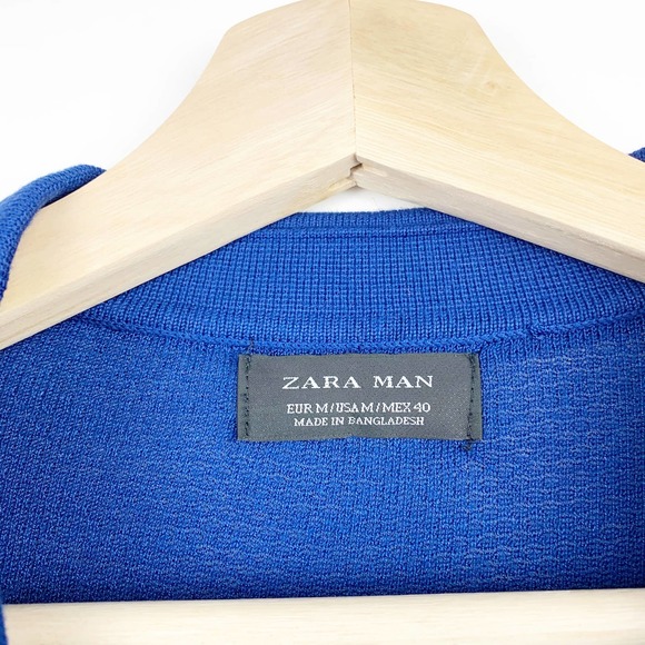 ZARA Man Viscosa Blue Polo Shirt  XS - Picture 8 of 8